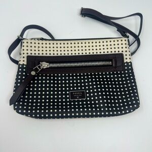 Fossil polka dot cross body bag